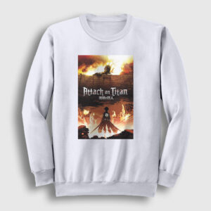 Poster Anime Attack On Titan Sweatshirt beyaz