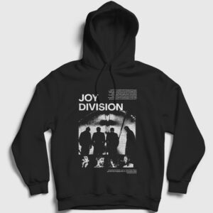 Poster Band Joy Division Kapşonlu Sweatshirt siyah