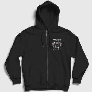 Poster Dizi Teen Wolf Fermuarlı Kapşonlu Sweatshirt siyah