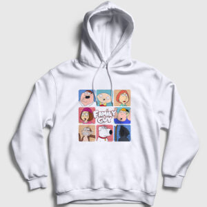 Poster Family Guy Kapşonlu Sweatshirt beyaz