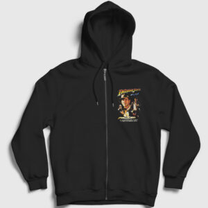 Poster Film Indiana Jones Fermuarlı Kapşonlu Sweatshirt siyah