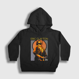 Poster Gitarist Müzik Eric Clapton Çocuk Kapşonlu Sweatshirt siyah