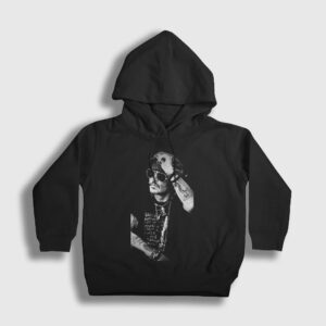 Poster Johnny Depp Çocuk Kapşonlu Sweatshirt siyah