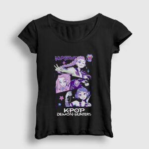 Poster K Pop Demon Hunters Kadın Tişört siyah