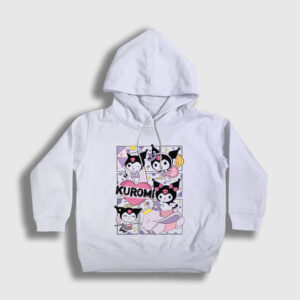 Poster Kurami Kuromi Çocuk Kapşonlu Sweatshirt beyaz