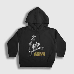 Poster Müzik Leonard Cohen Çocuk Kapşonlu Sweatshirt siyah