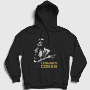 Poster Müzik Leonard Cohen Kapşonlu Sweatshirt siyah