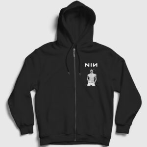 Poster Müzik Nin Nine Inch Nails Fermuarlı Kapşonlu Sweatshirt siyah