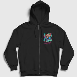 Poster Pop Bananarama Fermuarlı Kapşonlu Sweatshirt Siyah