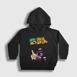 Poster Real Monsters Çocuk Kapşonlu Sweatshirt siyah
