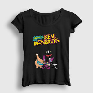 Poster Real Monsters Kadın Tişört siyah