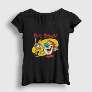 Poster Ren And Stimpy Kadın Tişört siyah