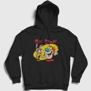 Poster Ren And Stimpy Kapşonlu Sweatshirt siyah