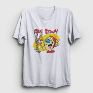 Poster Ren And Stimpy Tişört beyaz