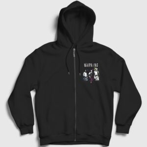Poster Rock The Warning Fermuarlı Kapşonlu Sweatshirt Siyah