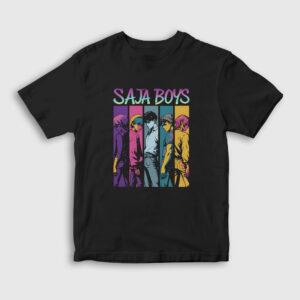 Poster Saja Boys K Pop Demon Hunters Çocuk Tişört siyah