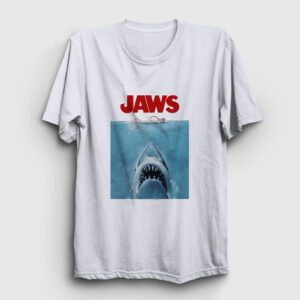 Poster Shark Film Jaws Tişört beyaz