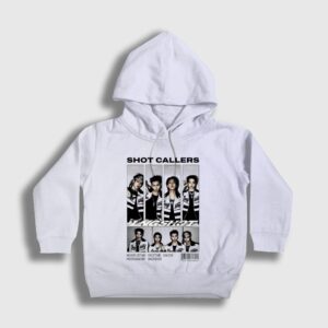 Poster Shot Callers K-Pop Lngshot Çocuk Kapşonlu Sweatshirt Beyaz
