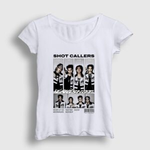 Poster Shot Callers K-Pop Lngshot Kadın Tişört Beyaz