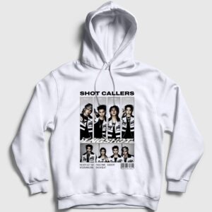 Poster Shot Callers K-Pop Lngshot Kapşonlu Sweatshirt Beyaz
