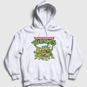 Poster Teenage Mutant Ninja Turtles Kapşonlu Sweatshirt beyaz