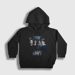 Poster V2 Dizi Teen Wolf Çocuk Kapşonlu Sweatshirt siyah