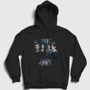 Poster V2 Dizi Teen Wolf Kapşonlu Sweatshirt siyah