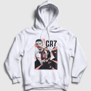 Poster V2 Futbol Cr7 Cristiano Ronaldo Kapşonlu Sweatshirt beyaz