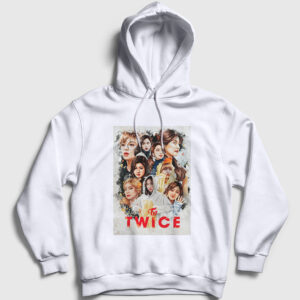 Poster V2 K-Pop Twice Kapşonlu Sweatshirt beyaz