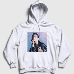 Poster V3 Dua Lipa Kapşonlu Sweatshirt beyaz