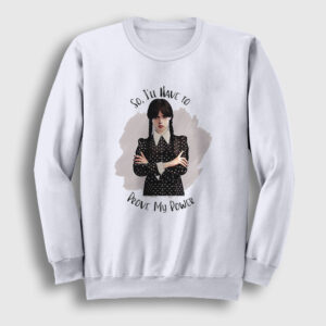 Power Wednesday Addams Family Addams Ailesi Sweatshirt beyaz