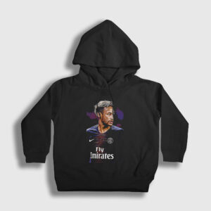 Psg Soccer Futbol Neymar Jr Çocuk Kapşonlu Sweatshirt siyah