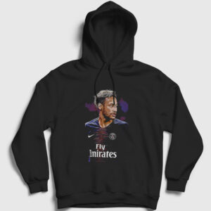 Psg Soccer Futbol Neymar Jr Kapşonlu Sweatshirt siyah