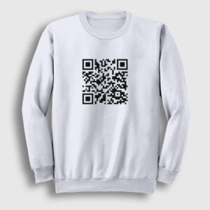 Qr Code Meme Rick Astley Sweatshirt beyaz