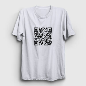 Qr Code Meme Rick Astley Tişört beyaz