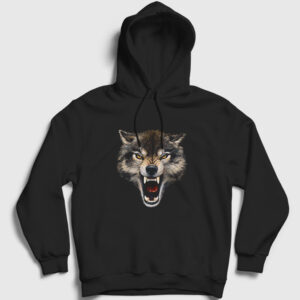 Rage Wolf Kurt Kapşonlu Sweatshirt siyah