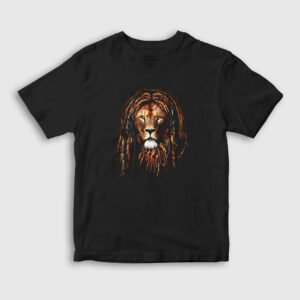 Rasta Lion Aslan Çocuk Tişört siyah