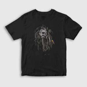 Rasta V2 Lion Aslan Çocuk Tişört siyah