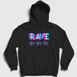 Rave Synthesizer Techno Music Kapşonlu Sweatshirt