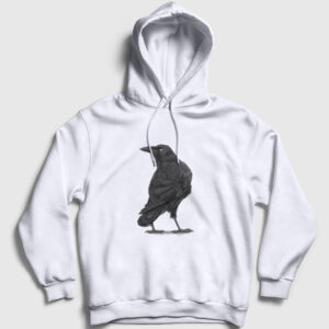 Raven Kunduz Kapşonlu Sweatshirt beyaz