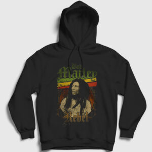 Rebel Bob Marley Kapşonlu Sweatshirt