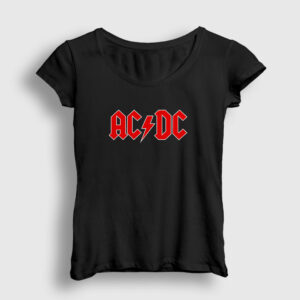 Red AC/DC Kadın Tişört siyah