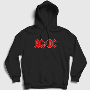 Red AC/DC Kapşonlu Sweatshirt siyah