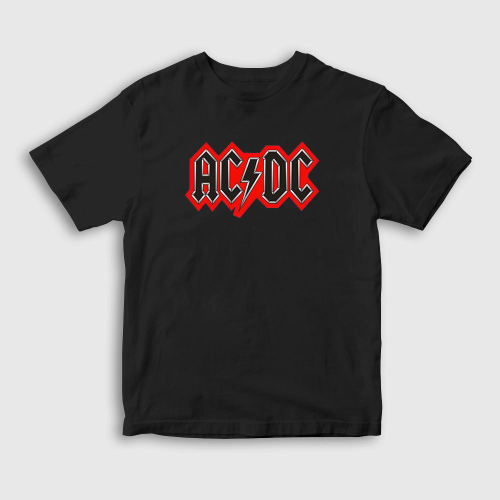 Red Black AC/DC Çocuk Tişört | Presmono