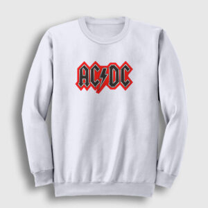 Red Black AC/DC Sweatshirt beyaz