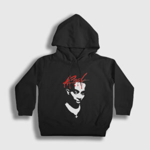 Red Rapper Playboi Carti Çocuk Kapşonlu Sweatshirt siyah