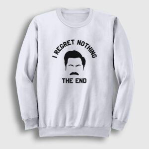 Regret Ron Swanson Parks And Recreation Sweatshirt beyaz