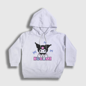 Ribbons Kurami Kurami Çocuk Kapşonlu Sweatshirt beyaz