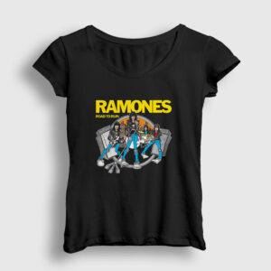 Road To Run Ramones Kadın Tişört siyah