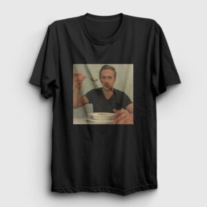 Ryan Gosling Eats Cereal Tişört siyah